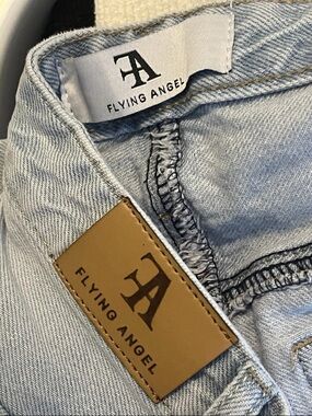 Flying Angel Light Wash Denim Jeans - Light Blue & Tan Labels